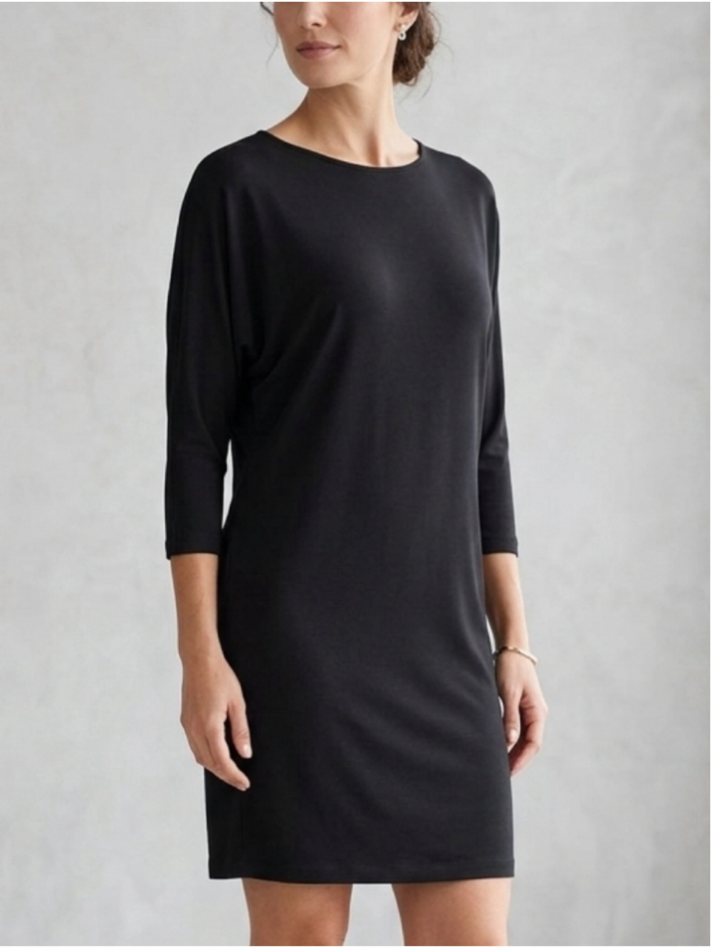 Lauren Ralph Lauren Black T Shirt Dress Mid Length Long Sleeve size S 2047
